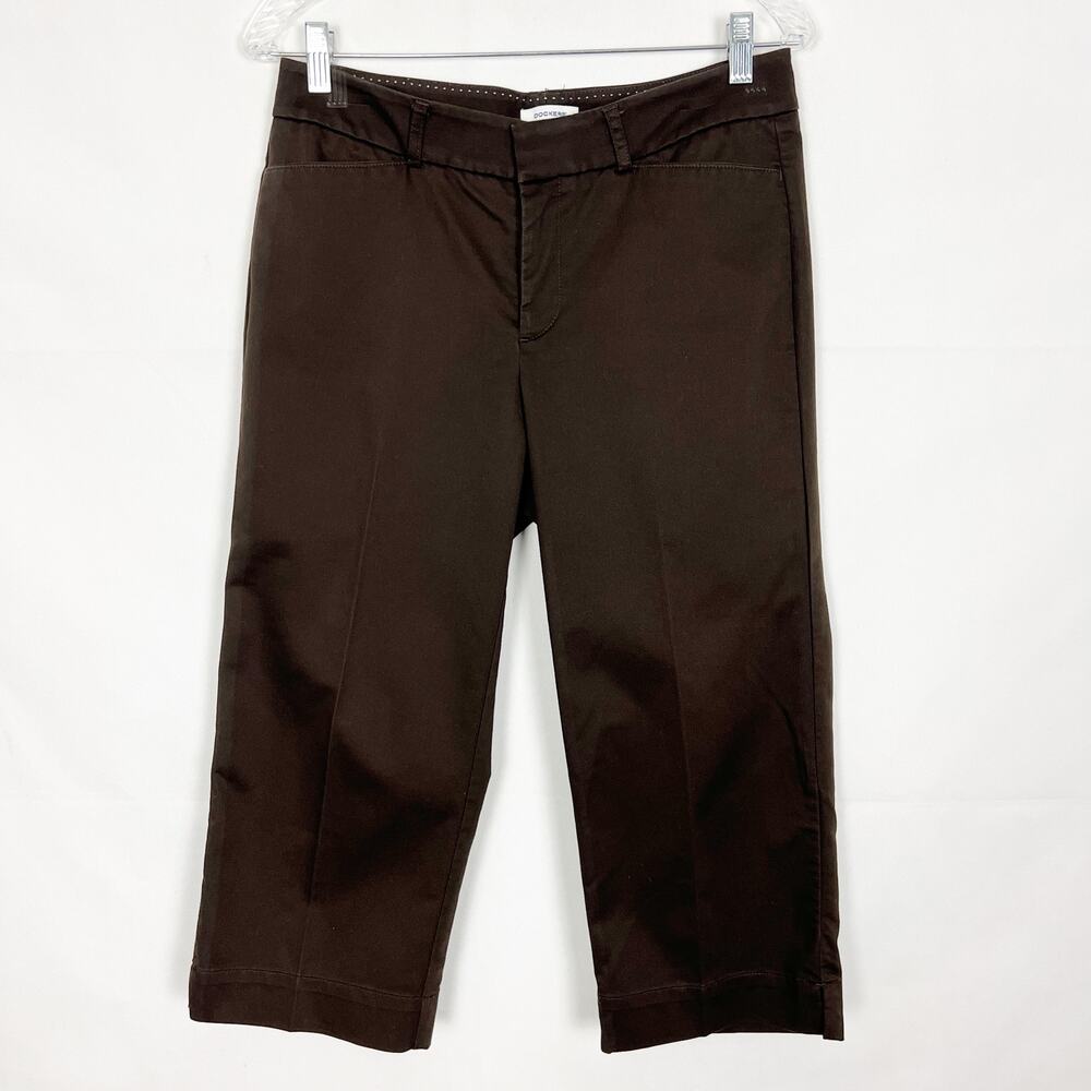 Dockers Mid-Rise Curvy Brown Capri Pants Size 6 Cotton Stretch Y2K City Girl